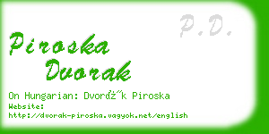 piroska dvorak business card